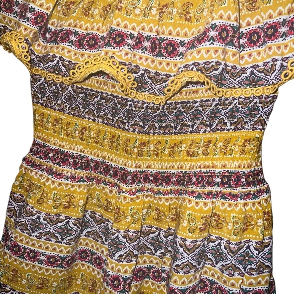 Lily Rose Yellow and Brown Patterned Mini Dress - Picture 6 of 10